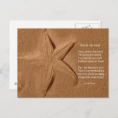 Briefkaart gedicht in de zand van de lade (Voorkant / Achterkant)