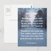 Briefkaart Gedicht Sneeuwreis door Ladee Basset (Voorkant / Achterkant)