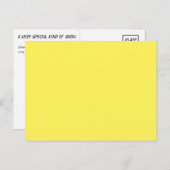 Briefkaart, geel, sneeuw, geelsneeuw, winter briefkaart (Voorkant / Achterkant)