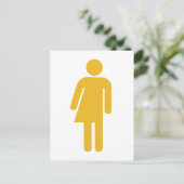 Briefkaart geel transgenderpictogram (Staand voorkant)