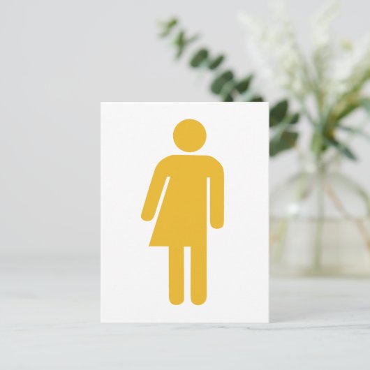 Briefkaart geel transgenderpictogram (Staand voorkant)