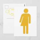 Briefkaart geel transgenderpictogram (Voorkant / Achterkant)