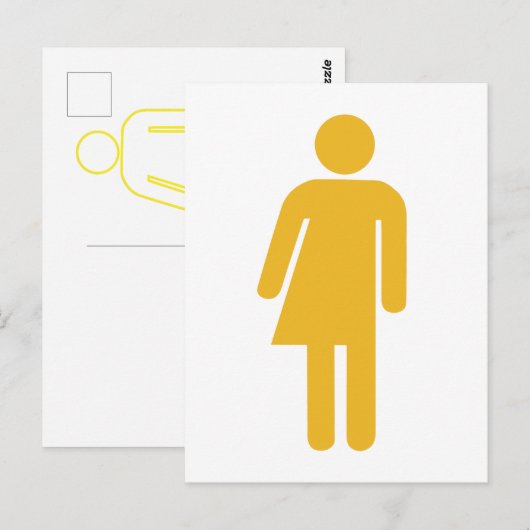 Briefkaart geel transgenderpictogram (Voorkant / Achterkant)