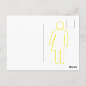 Briefkaart geel transgenderpictogram (Achterkant)