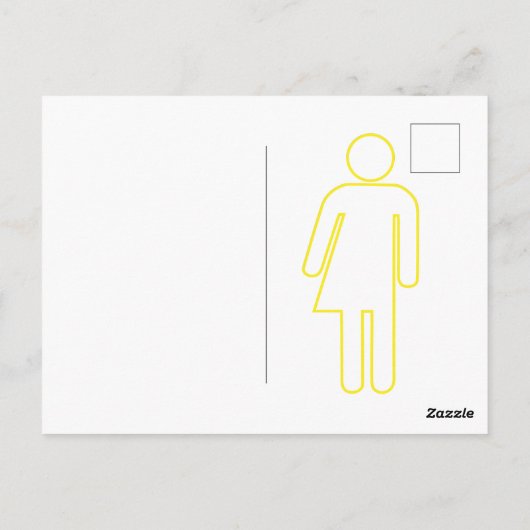 Briefkaart geel transgenderpictogram (Achterkant)