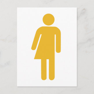 Briefkaart geel transgenderpictogram