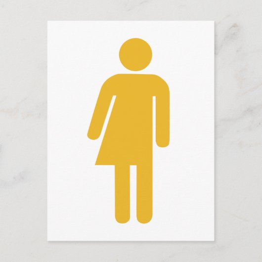 Briefkaart geel transgenderpictogram (Voorkant)