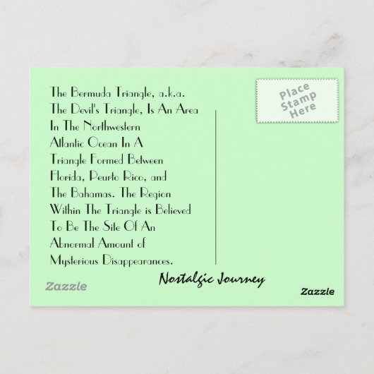 Briefkaart geesten van de mysterieuze bermuda-drie (Achterkant)