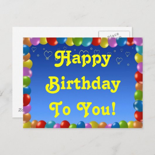 Briefkaart gefeliciteerd met je verjaardag! (Voorkant / Achterkant)