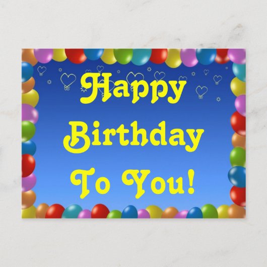 Briefkaart gefeliciteerd met je verjaardag! (Voorkant)