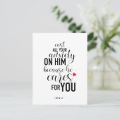 briefkaart "Gegoten al uw angsten" (Staand voorkant)