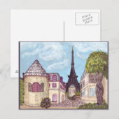 Briefkaart geïnspireerd door de Eiffeltoren in Par (Voorkant / Achterkant)
