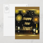 Briefkaart gelukkig nieuwjaar (Voorkant / Achterkant)