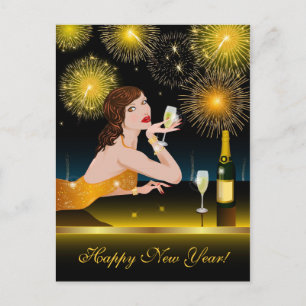 Briefkaart gelukkig nieuwjaar