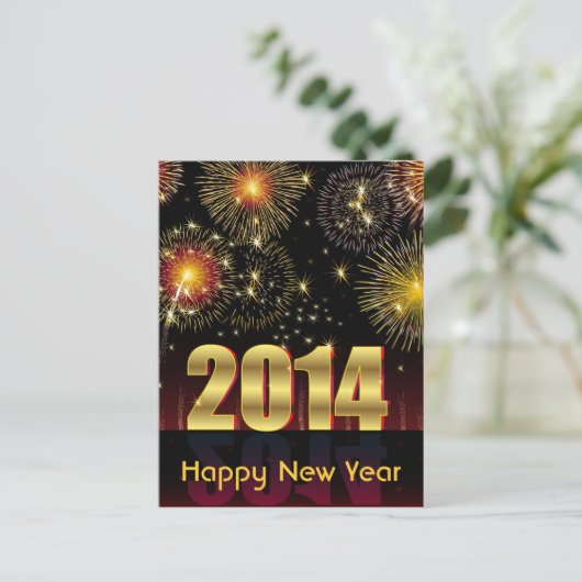 Briefkaart Gelukkig Nieuwjaar 2014 (Staand voorkant)