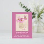 Briefkaart "Gelukkig zijn betekent niet…" (Staand voorkant)