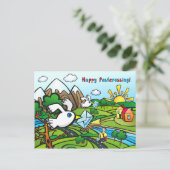 Briefkaart "Gelukkige Postcrossing!" - De post van (Staand voorkant)