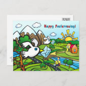 Briefkaart "Gelukkige Postcrossing!" - De post van (Voorkant / Achterkant)