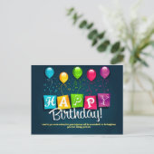 briefkaart, gelukkige verjaardag briefkaart (Staand voorkant)