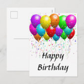 Briefkaart- Gelukkige Verjaardag Feestdagenkaart (Voorkant / Achterkant)