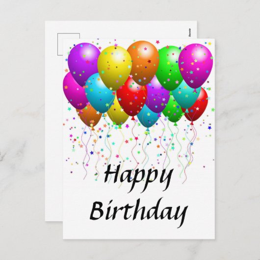 Briefkaart- Gelukkige Verjaardag Feestdagenkaart (Voorkant / Achterkant)