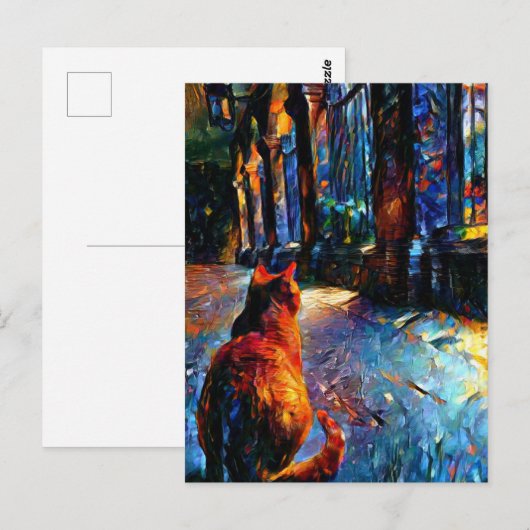 Briefkaart gember Kat (Voorkant / Achterkant)