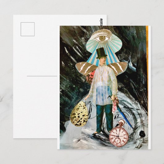 Briefkaart Gemengde Media Collage na kaart (Voorkant / Achterkant)