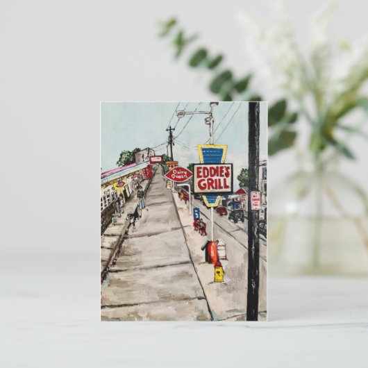 briefkaart "Genève-On-The-Lake Street Uitzicht" (Staand voorkant)