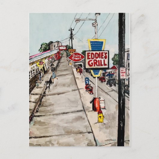 briefkaart "Genève-On-The-Lake Street Uitzicht" (Voorkant)