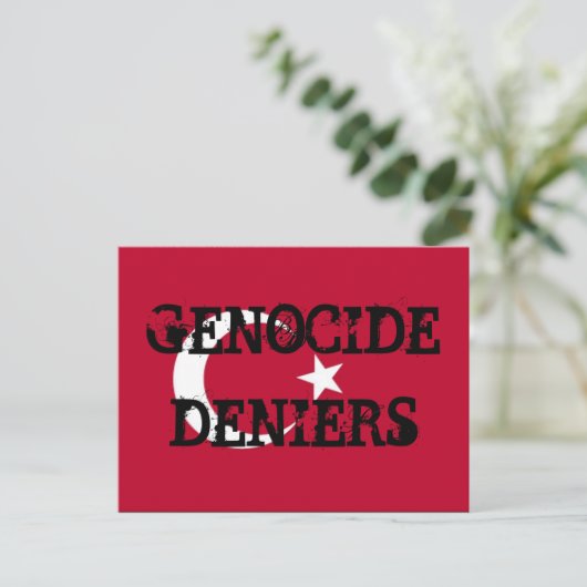 Briefkaart Genocide Deniers (Staand voorkant)
