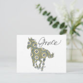 Briefkaart Geometric Grace Horse van Sherry Jarvis (Staand voorkant)