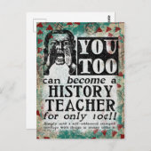 Briefkaart geschiedenisleraar - Funny  Retro (Voorkant / Achterkant)