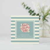 Briefkaart gestreepte personaliseerbare stadsnaam (Staand voorkant)