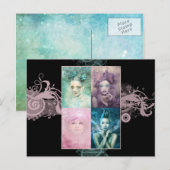 Briefkaart geverfde dames (Voorkant / Achterkant)