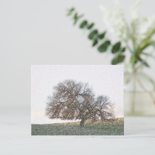 BRIEFKAART - Gevergeten eik (Staand voorkant)