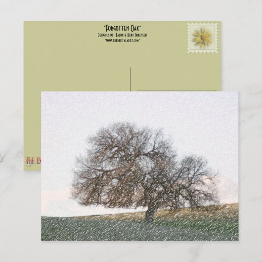 BRIEFKAART - Gevergeten eik (Voorkant / Achterkant)