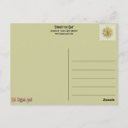 BRIEFKAART - Gevergeten eik (Achterkant)