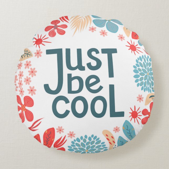 Briefkaart, gewoon cool, motiverend citaat, letter rond kussen (Voorkant)