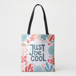 Briefkaart, gewoon cool, motiverend citaat, letter tote bag
