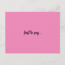 Briefkaart gewoon te zeggen roze wenskaart