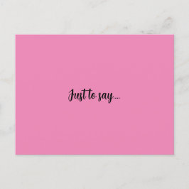 Briefkaart gewoon te zeggen roze wenskaart