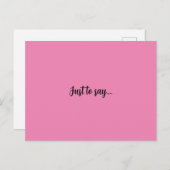 Briefkaart gewoon te zeggen roze wenskaart (Voorkant / Achterkant)