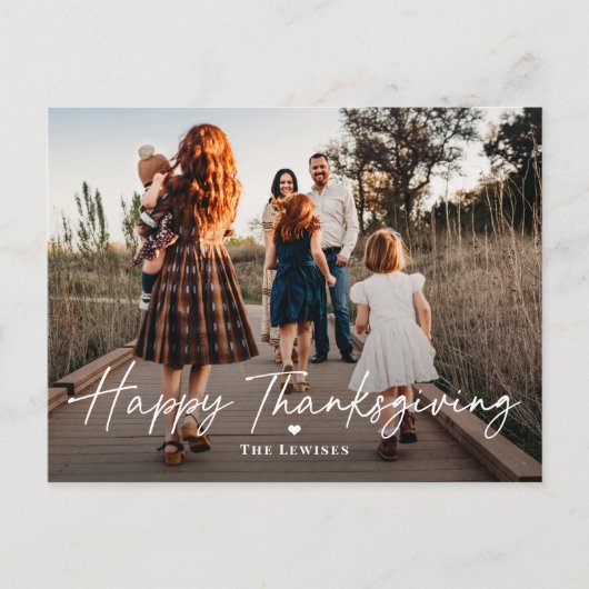 Briefkaart gewoon Thanksgiving-fotokaart met penne (Voorkant)