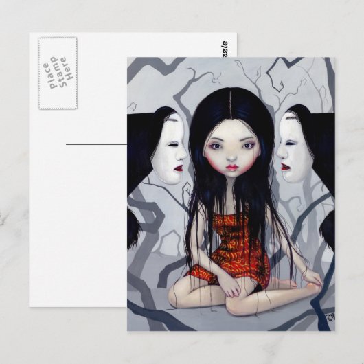 briefkaart "Gezichtloze spoken" (Voorkant / Achterkant)