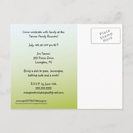 Briefkaart gezinshereniging (Achterkant)