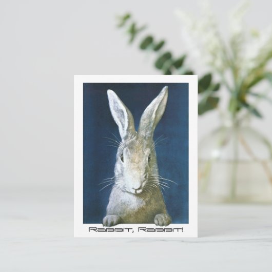 Briefkaart Gezinsherinnering Luck Gezegde Konijn,  (Staand voorkant)