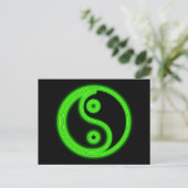 Briefkaart Ggloed Green Yin Yang (Staand voorkant)
