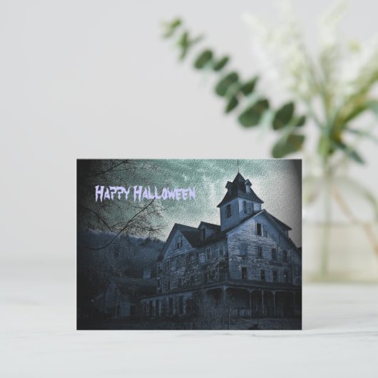 Briefkaart Ghosted Estate Halloween (Staand voorkant)