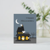 Briefkaart Ghosted Haunted House Halloween (Staand voorkant)