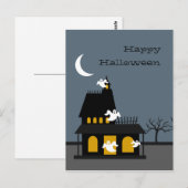 Briefkaart Ghosted Haunted House Halloween (Voorkant / Achterkant)